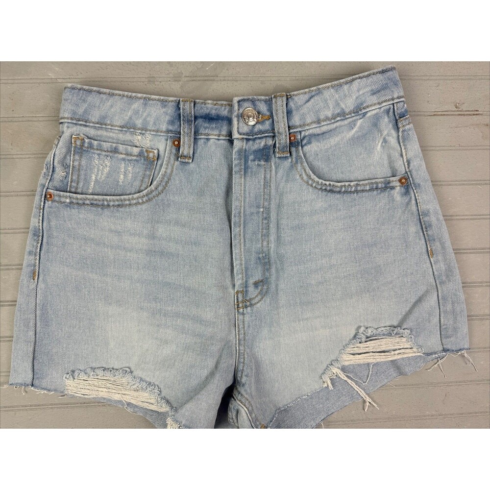 Wild Fable Size 2 Womens Shorts Cut Off Highest Rise Distress Light Wash Cotton